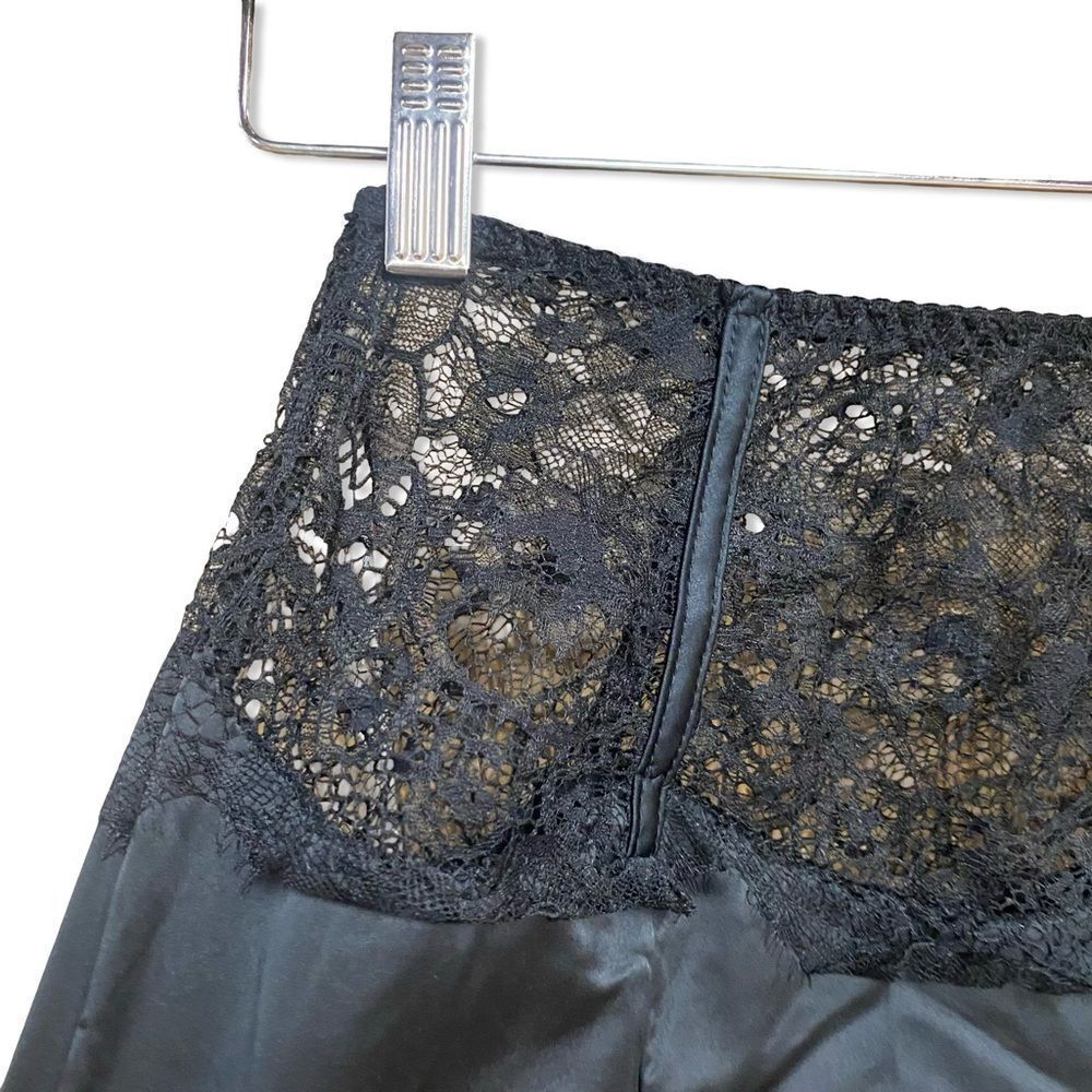 God Save Queens Cristina Black Lace Skirt midi sheer lingerie satin Revolve XS - Picture 6 of 12